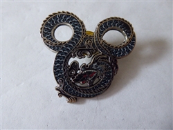 Disney Trading Pin 46787 WDI - Mickey Mouse Head Fire Breathing Dragon (Black on Gold)