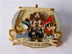 Disney Trading Pin 47105 Pirates of the Caribbean - Mickey, Goofy, and Donald - It's Gold We're After