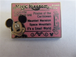Disney Trading Pin 51164: WDW - Hidden Mickey Collection - Magic Kingdom Ticket (E/Mickey Mouse)