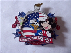 Disney Trading Pin 54223 WDW - Independence Day 2007 - Mickey, Donald & Tinker Bell (Jumbo)