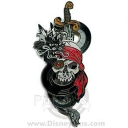 Disney Trading Pin 57838: Pirates of the Caribbean - Skull with Sliding Sword