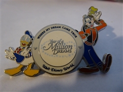 Disney Trading Pin 59583 WDW - Year of a Million Dreams Lanyard and 4 Pin Set (Goofy and Donald Duck Pin Only) Version II