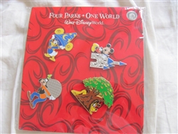 Disney Trading Pin 59722: WDW - Four Parks, One World 4 Pin Booster Collection