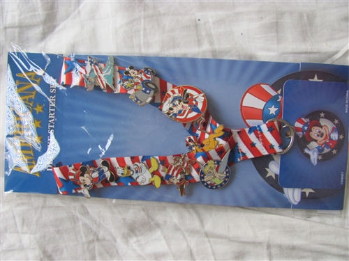 Disney's Americana Deluxe Starter Set - Lanyard and 8 Pins