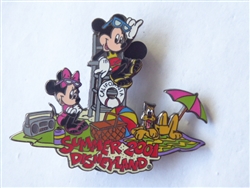 Disney Trading Pin 6293 Disneyland Summer 2001 - Mickey, Minnie & Pluto On the Beach