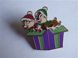 Disney Trading Pin 65927 Chip 'n' Dale in Purple & Green Present
