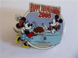 Disney Trading Pin 65989 Walt Disney Studios Store - Happy Thanksgiving 2008 (Mickey & Minnie)
