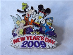 Disney Trading Pin 67435 WDW - New Year's Day 2009 - Goofy, Donald, & Tinker Bell