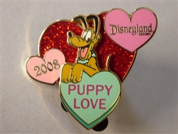 Disney Trading Pin 68358 Pluto Puppy Love - Valentine's Day 2008