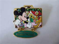 Disney Trading Pin 70612     TDR - Mickey Mouse & Pluto - Vacation Package - Set A - From a 2 Pin Set - TDL