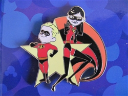 Disney Trading Pin 71876: DisneyStore.com - World of Disney Shooting Star Mystery Pin Set The Incredibles Dash & Violet ONLY