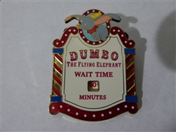 Disney Trading Pin 72611 WDI - Wait Time Sign - HKDL Dumbo the Flying Elephant