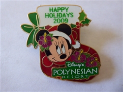 Disney Trading Pin 73848 WDW - Happy Holidays 2009 - Disney's Polynesian Resort - Minnie Mouse