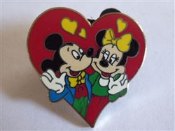 Disney Trading Pin 7464 Mickey and Minnie in a Red Heart