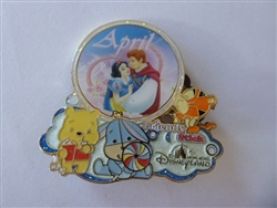 Disney Trading Pin 75999     HKDL – Annual Passholder Exclusive – Pooh, Tigger & Eeyore 12 Months Set – April – Snow White and Prince Charming