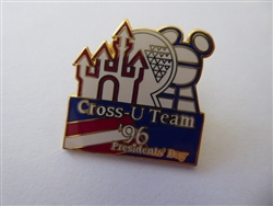 Disney Trading Pin 7636     WDW - Castle, Spaceship Earth & Earful Tower - Cross-U - President's Day 1996