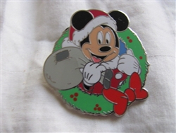 Disney Trading Pins 77046: Mickey Mouse Wreath with Santa hat and bag