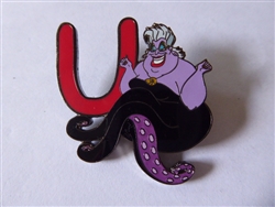 Disney Trading Pin 7819 Alphabet Pin - U (Ursula) black prototype