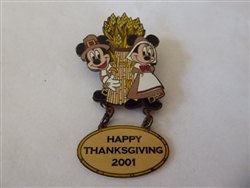 Disney Trading Pin 8233 DL Mickey and Minnie Thanksgiving 2001