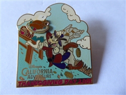 Disney Trading Pin  8309 DCA Thanksgiving 2001 Goofy and Turkey Slider
