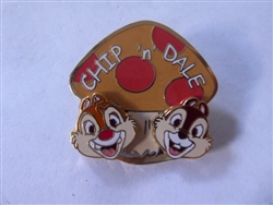 Disney Trading Pins 8727 JDS 3D Chip and Dale Faces with Mushroom