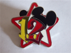 Disney Trading Pins 2012 Stars - Mini-Pin Collection - Red and White Star