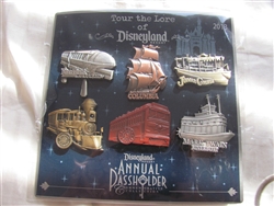 Disney Trading Pin 94357: DLR - Annual Passholder - Tour the Lore - Attraction Vehicles Set