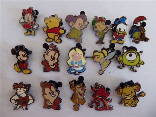 Cute Stylized Characters Mystery Complete 16 Pin Set