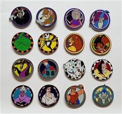 Disney Trading Pin Good VS Evil Complete Mystery set of 16 Pins