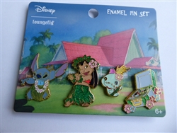 Disney Trading Pin  Loungefly Disney Lilo & Stitch Dancing Enamel Pin Set