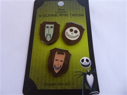 Disney Trading Pin LOUNGEFLY THE NIGHTMARE BEFORE CHRISTMAS LOCK SHOCK & BARREL ENAMEL PIN SET