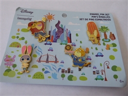 Disney Trading Pins Loungefly Zootopia Chibi Set