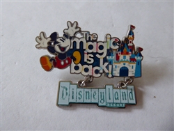 Disney Trading Pin THE MAGIC IS BACK Mickey Castle Dangle