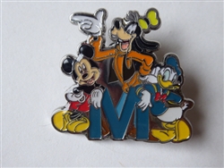 Disney Trading Pin Monogram Mickey Donald & Goofy