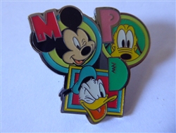 Disney Trading Pin  Character Letters "M" MICKEY MOUSE "P" PLUTO "D" DONALD DUCK