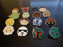 Disney Trading Pins Star Wars - Tsum Tsum Mystery Pin Pack - Series 1 complete set of 16 pins