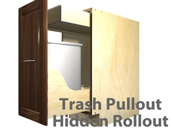 1 pullout trash cabinet (SINGLE CAN) (HIDDEN ROLLOUT NEAR TOP)