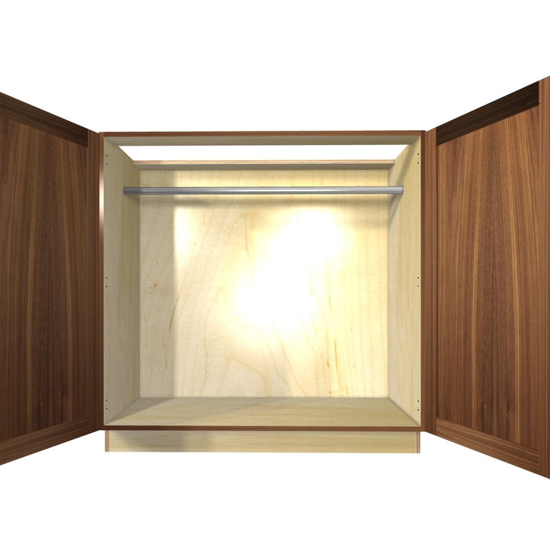 2 door WARDROBE closet base cabinet (closet rod behind doors)