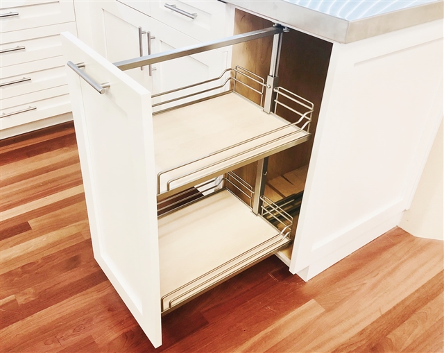 Hafele iMOVE Pull Down Cabinet Storage Shelves, Double Shelf Unit, for 21 - 24 Cabinet Widths - Cabinet Width for 21'' Cabinet Width, Faceframe or