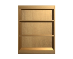 open wall cabinet with wide rails