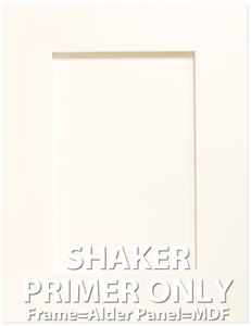 PRIMER ONLY Shaker Alder MDF Sample Cabinet Door