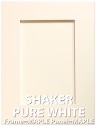PURE WHITE Shaker MAPLE Sample Cabinet Door