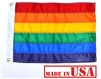 12"x18" Rainbow Flag (Sewn Stripes) Outdoor SolarMax Nylon, 100% Made in America.