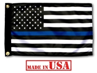 12"x18" American Thin Blue Line Flag for Police Officers