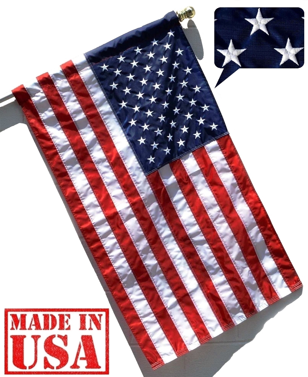 2.5x4 FT U.S. American Flag (Sleeve) - Made in America - Outdoor Nylon