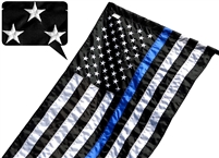 2.5' x 4' American Thin Blue Line Flag (Embroidered Stars, Sewn Stripes) for Police Officers