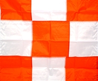 3' x 3' Printed Checker Orange / White