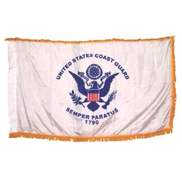 3' x 5' Coast Guard Flag - Nylon - Pole Sleeve and Fringe