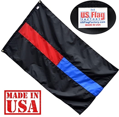 3'x5' Dual Line Flag ( Sewn Stripes) for Police Officers and Firefighters
