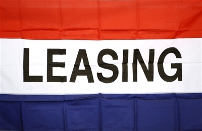 3x5 FT LEASING Flag (Sewn Stripes) - SolarMax Nylon Message Flag.
Commercial grade for business.